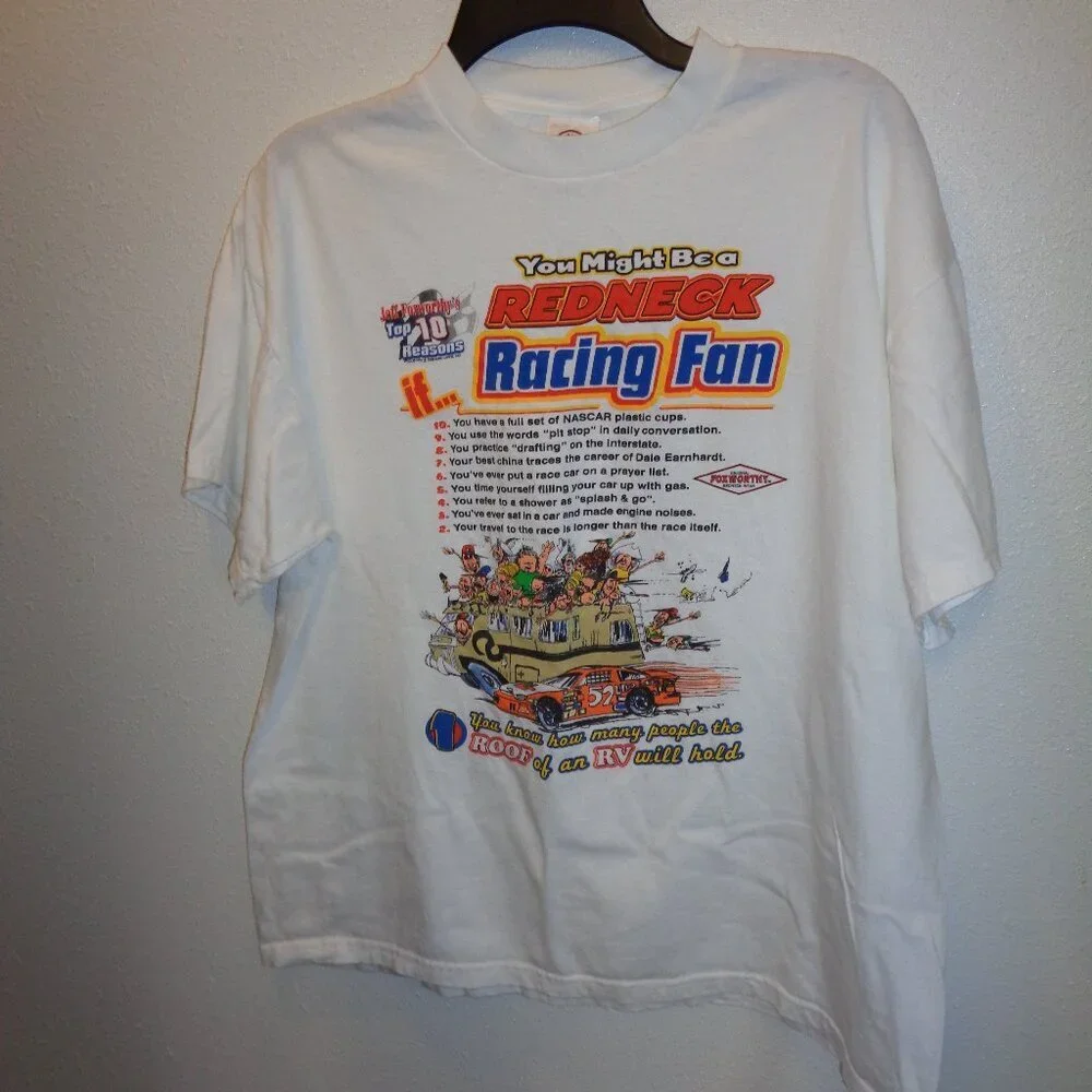 Jeff Foxworthy You Might Be a Redneck Racing Fan Vintage Shirt Size Large